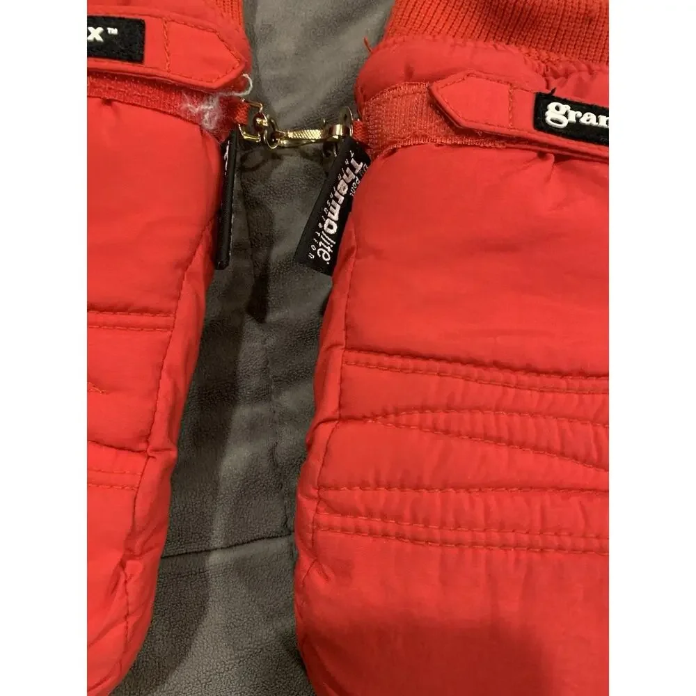 Grandoe Ski Snowboard Mittens Women's Medium Red Nylon and Leather Palms